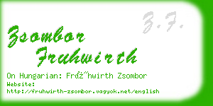 zsombor fruhwirth business card